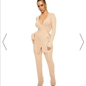 Ribbed Nude Wrap Set